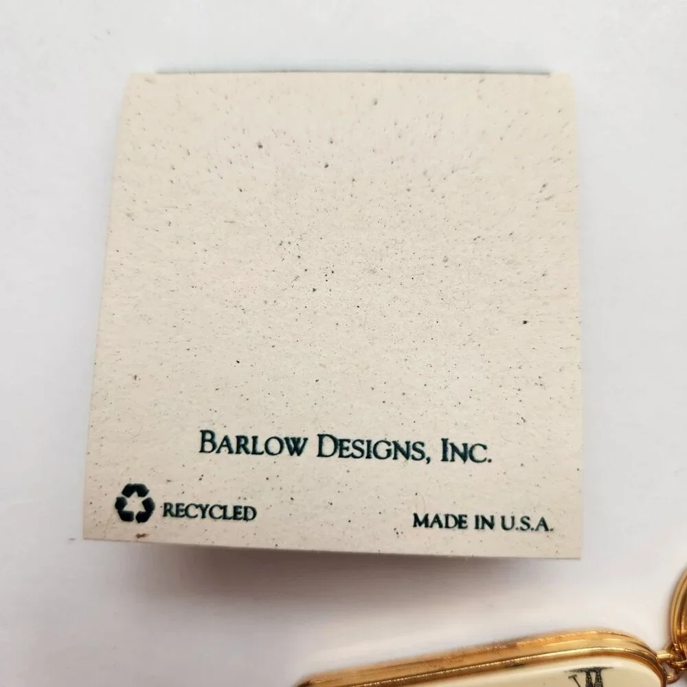 Vintage Barlow Designs Gold Money Clip and Keychain Set With Golfer Design